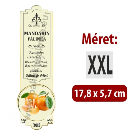 Mandarin pálinka címke - "SLIM DECOR"