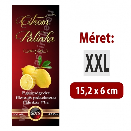 Citrom pálinka címke - "Rufous"