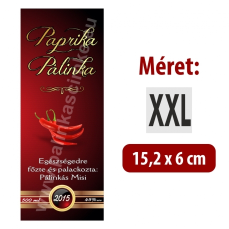 Paprika pálinka címke - "Rufous"