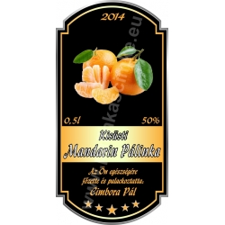 Mandarin pálinkás címke - "Goldfield"