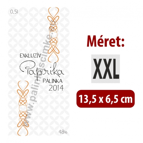 Paprika pálinka címke - "EXCLUSIVE"