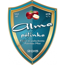 Alma pálinka címke - "Blueshield"