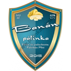 Banán pálinka címke - "Blueshield"