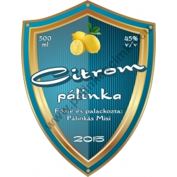 Citrom pálinka címke - "Blueshield"