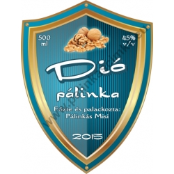 Dió pálinka címke - "Blueshield"