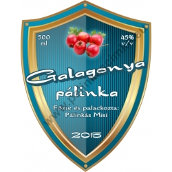 Galagonya pálinka címke - "Blueshield"