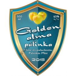 Golden alma pálinka címke - "Blueshield"