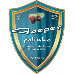 Faeper pálinka címke - "Blueshield"