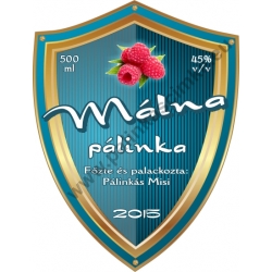 Málna pálinka címke - "Blueshield"