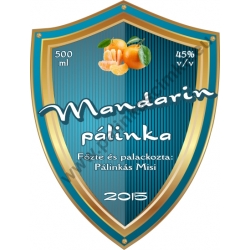 Mandarin pálinka címke - "Blueshield"