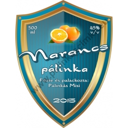 Narancs pálinka címke - "Blueshield"
