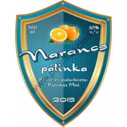 Narancs pálinka címke - "Blueshield"