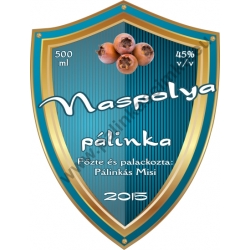 Naspolya pálinka címke - "Blueshield"