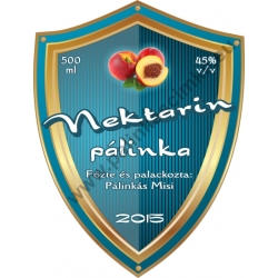 Nektarin pálinka címke - "Blueshield"