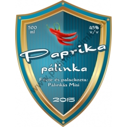 Paprika pálinka címke - "Blueshield"