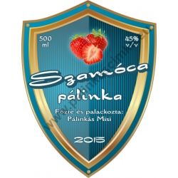 Szamóca pálinka címke - "Blueshield"