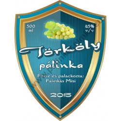 Törköly fehér pálinka címke - "Blueshield"