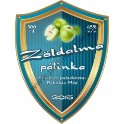 Zöld alma pálinka címke - "Blueshield"